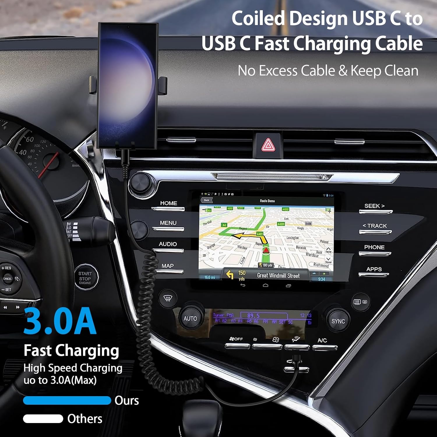Android Auto USB C to USB C Ca - Coiled Usb Cable のレビューと価格