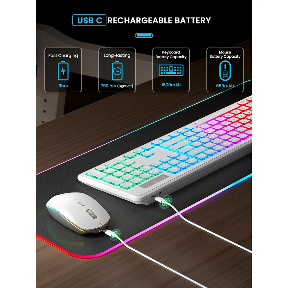 Backlit Wireless Keyboard and  - Gaming Keyboard Ergonomic のレビューと価格