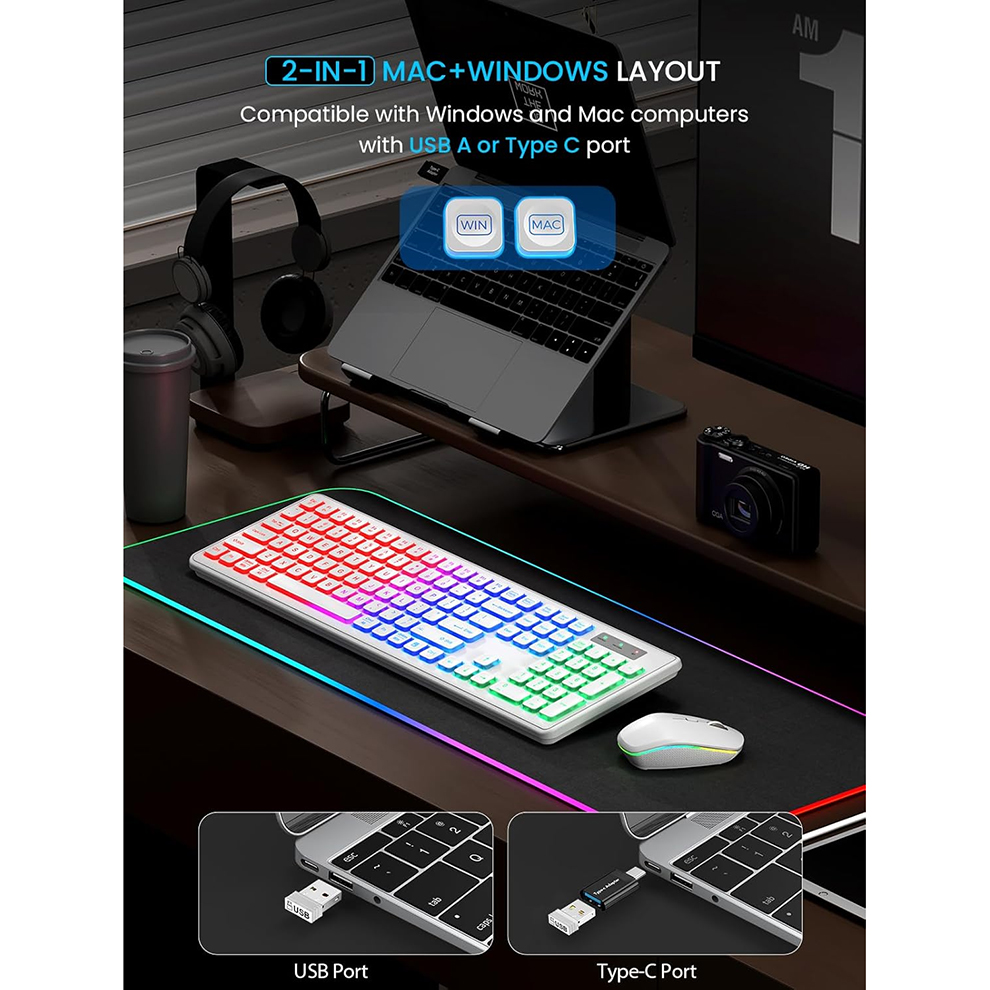 Backlit Wireless Keyboard and  - Gaming Keyboard Ergonomic のレビューと価格